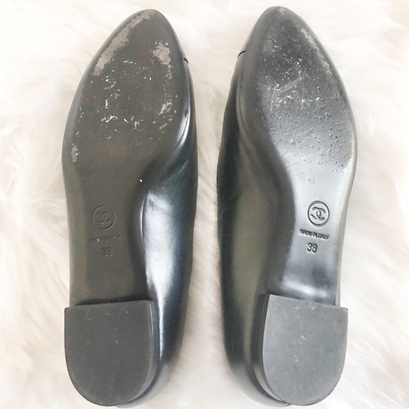 Chanel Camellia Cap Toe Flower Pearl Ballet Flats - Picture 10 of 10